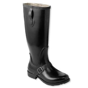 LLBean Wellies Tall Rain Boot in Elegant Black sz7